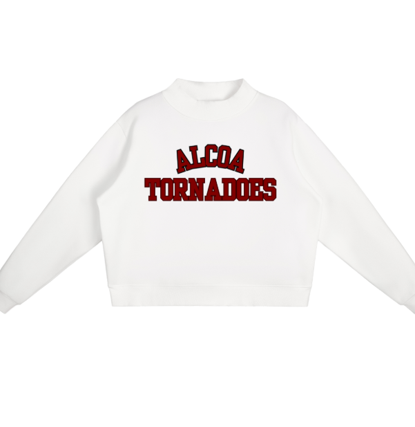Outlined Alcoa Tornadoes Essential Mockneck Sweatshirt