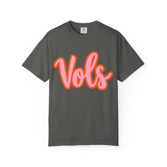 Pink and Orange Vols Outline Comfort Colors T-Shirt
