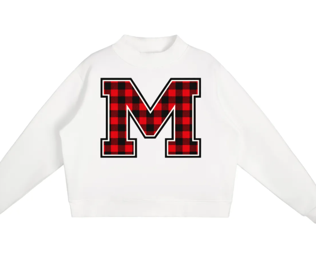Buffalo Plaid Big M Essential Mockneck Sweatshirt