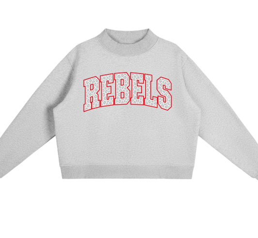 REBELS Leopard Print Essential Mockneck Sweatshirt